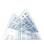 Blue print of big city building