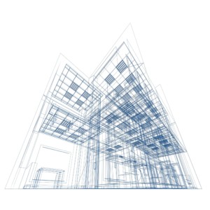 Blue print of big city building